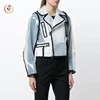 biker jacket off center zipped jacket plastic rain coat notched collar long sleeves pvc zip