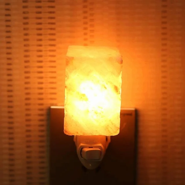 natural pure crystal pink sea salt night light wall lamps