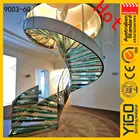 railing wood curved stairs / wrought iron internal round staircase