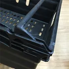 Durable HDPE Plastic Storage Crate Open Top Organizer Bin With Handles For Fruit And Vegetable