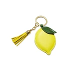Fruits Shape Pu Leather Keychain Custom Leather Keychain With Logo