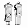 OTG USB flash drive metal swivel dual ports flash memory usb custom logo