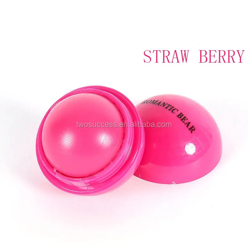 Wholesale Colorful Natural Ingredients Candy 6 Colors Ball Shape Moisturizing Lip Balm