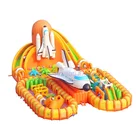 Inflatable airplane theme jumping castle big trampoline inflatable fun city for kids.