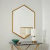Hexagon Decorative Metal Framed Living Room Dresser 3d Wall Mirror