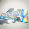 Hot printing paper self adhesive label scratch off stamping 3d hologram sticker