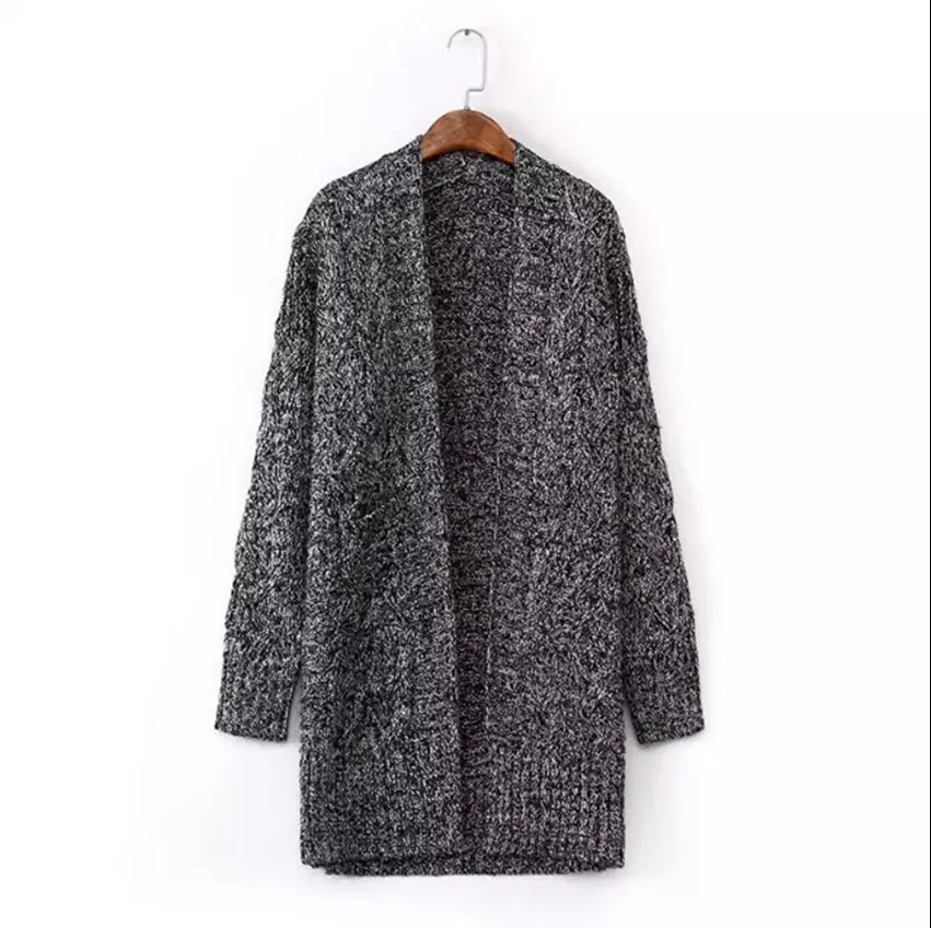 2015 Autumn New Woman Sweater Coat European Station Fashion All-Match Solid Color Cardigan Sweater Tide Plus Size Hot Sale 551