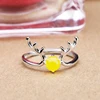 5*5mm 100% 925 Sterling Silver Small Deer Ring Blank Empty Diy Inlaid With Wax And Turquoise Stone Amber For Women