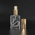Rectangle rose gold shape glass mini transparent spray 30ml empty perfume bottle