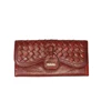Elegance Red Genuine Leather Women Wallet with ID window