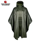 Military olive green PVC rain gear waterproof coat poncho