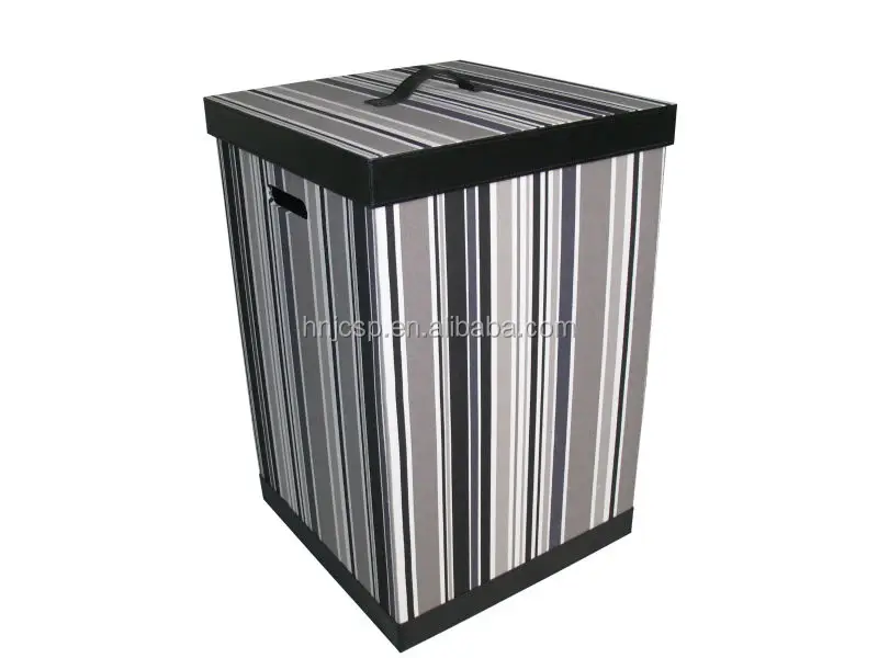 decorative line canvas square laundry hamper