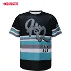 100% polyester custom sublimation printed short sleeve striped t-shirts