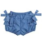 Manufacture Summer Bow Denim Short Ruffles Jean Shorts For Baby Girl