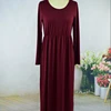 2019 women girls mommy and me solid color jersey fabric knitted maxi long sleeve fall dresses (this link for WOMAN)