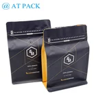 Custom printed flat bottom pouch with pocket zipper bag coffee bags
