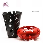 Crate Style Hand Painted Solid Black Red Polyresin Decorative Fruit Bowls for Home and Hotel
