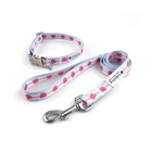 Popular sublimation printing pet dog collar leash with custom design