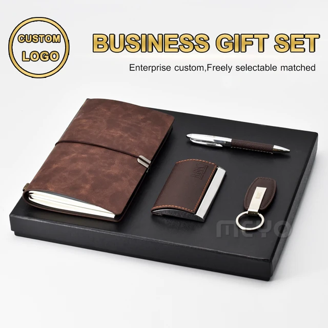 custom logo corporate office gift items business leather travel
