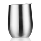 Amazon Best 12oz Wine Tumbler Glasses with Lid Vacuum Insulated Stemless 18/8 Stainless Steel Wine Cup