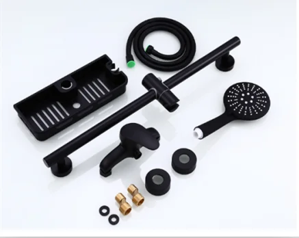 Round multi function hand held shower set with Storage Rack