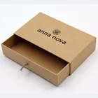 wholesale slide open luxury jewelry gift small brown kraft paper packaging box