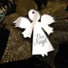 Wholesale silver acrylic angel flat organic glass christmas ornaments Christmas decoration ornaments