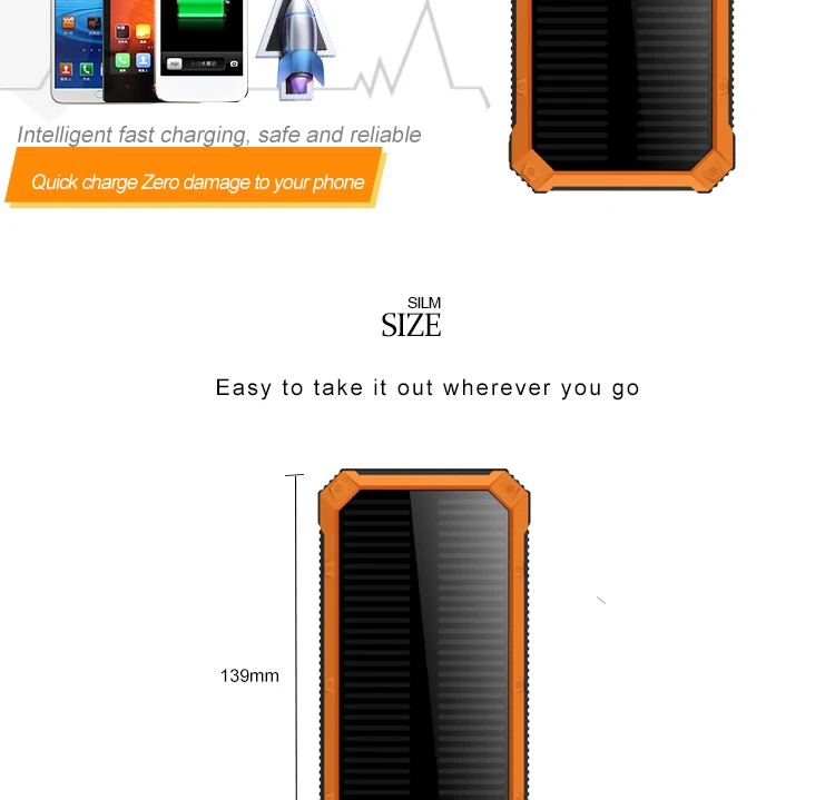 High capacity mobile charger waterproof solar power bank 20000mah - ANKUX.COM