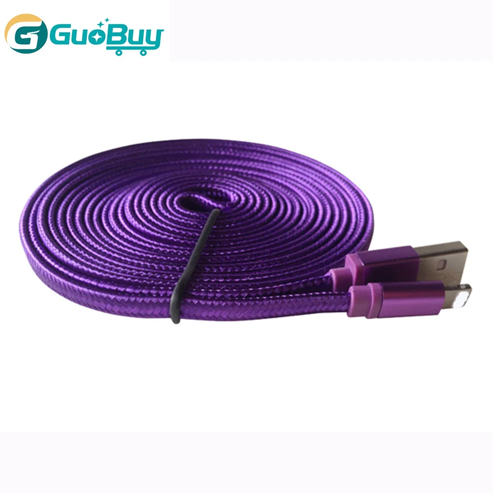 Hottest and Cheapest fast charging speed braidred fabric flat micro usb charging cable, 8pin usb data cable - ANKUX.COM