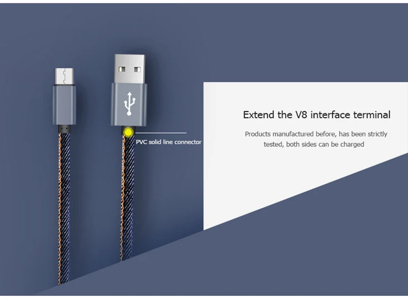 China Cheap Price 1m Denim Fabric Charger Data Sync USB Cable for Samsung - ANKUX.COM