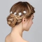Wholesale Handmade Headbands Wedding White Alloy Flower Rhinestone Hair Accessory Bridal Hair Pin For Women
