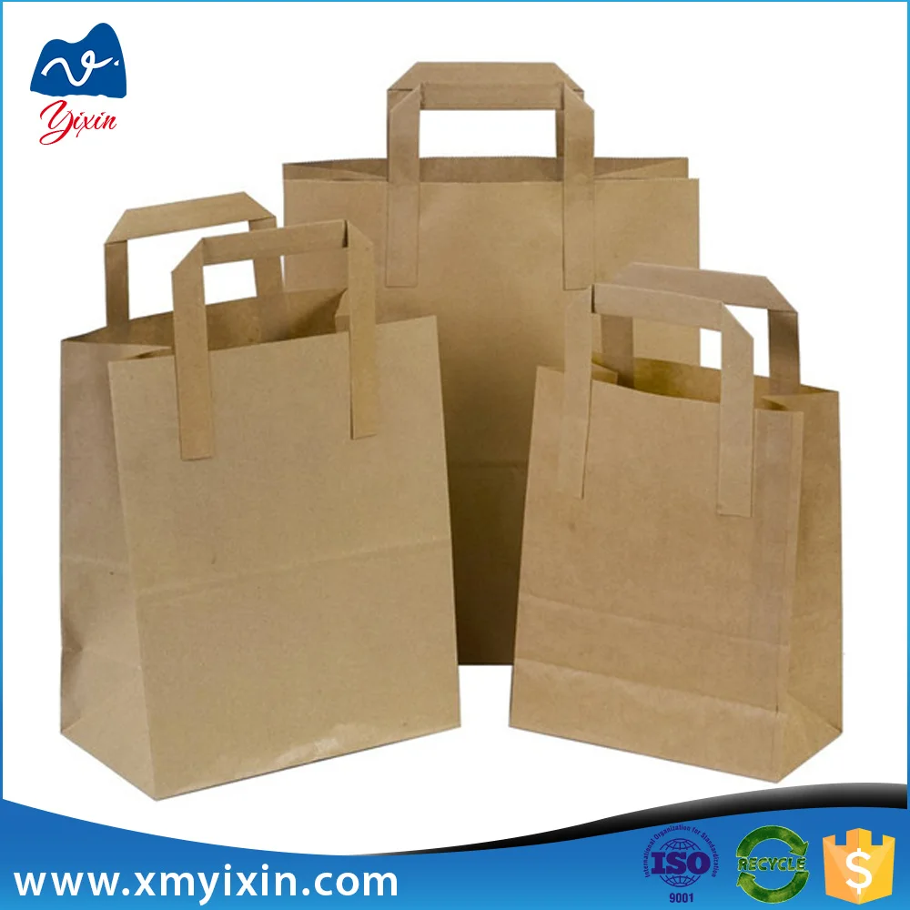 custom cheap print kraft grocery shopping paper packaging bag