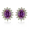 20237 xuping synthetic cz 14k color stud aretes earrings with stones