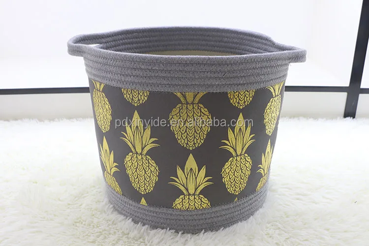 laundry basket with cotton rope decoration toys storage basket