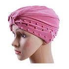 Wholesale new style women hijab underscarf caps cotton pearls bonnet hijab Malaysia inner hijab