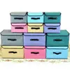 Multifunction Home Storage Fabric CD Storage Bins Foldable Non-woven Linen Storage Box with Covers