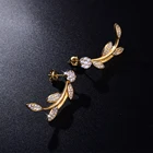arabic gold plated designs women silver leaf stud earring jewelries