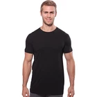 custom men's long line bamboo slim fit o neck t shirt for men