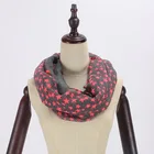 Hot neck wrap warmer neckerchief star printed soft hand feeling cotton voile scarf