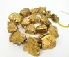 BE1700 Gold Titanium Quartz Crystal Rough Nugget bead,Blue Rock crystal pendant Beads 17-23x19-28mm