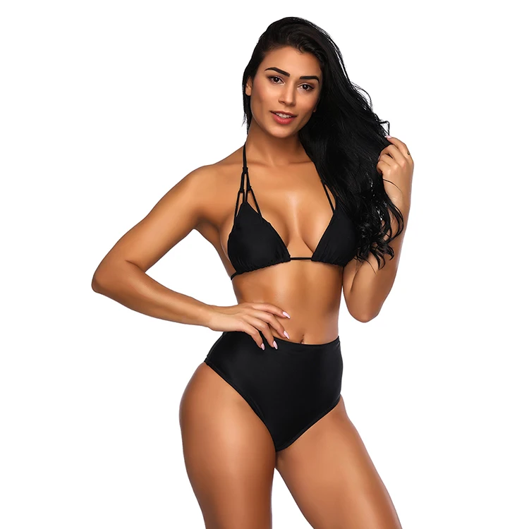 Wholesale Black Grid Hanging Neck Women Brazilian Sexy Bikini Buy