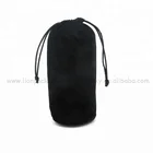 High quality round bottom black small pouch drawstring velvet wine bottle bag for gift