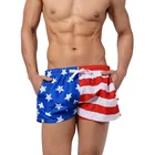 2018 factory OEM sublimation printing usa flag sexy mens swimwear beach board shorts