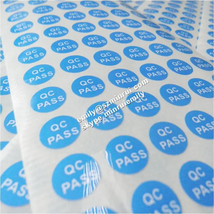 Custom Water Proof Self Adhesive Round Qc/qa Passed Quality Control Labels And Calibration