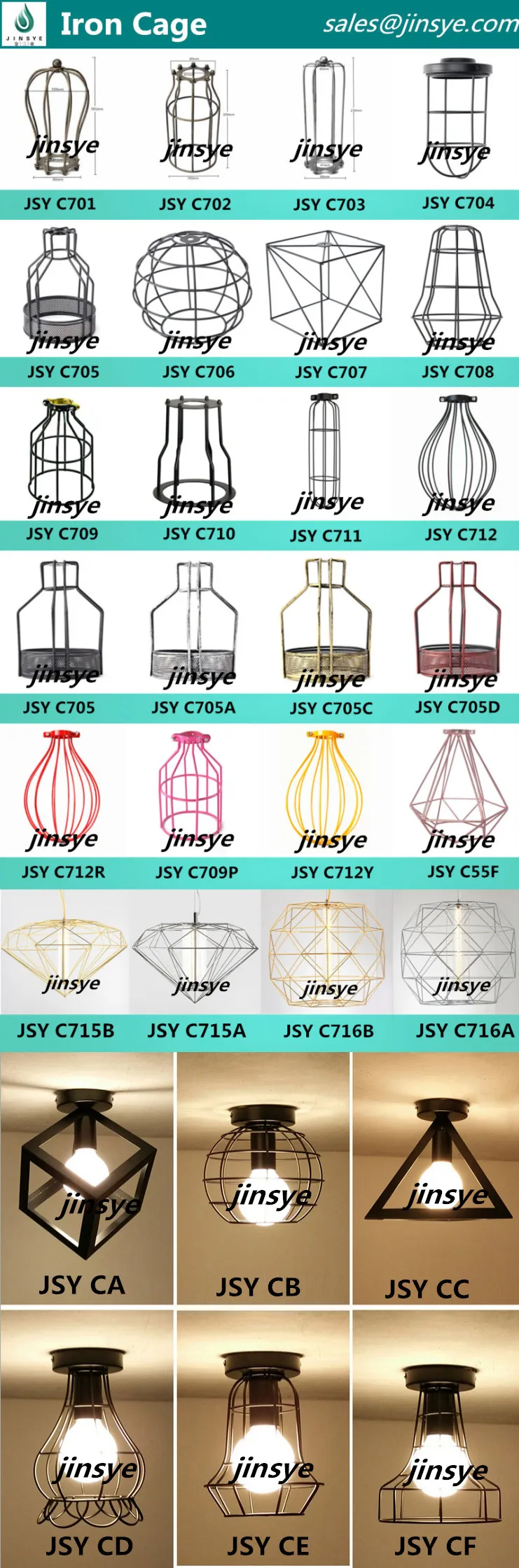 Industrial pendant light cage lighting