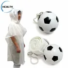 Football Disposable PE raincoat poncho in plastic soccers ball