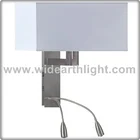 UL CUL Listed Brushed Nickel Dual Switches With Two Flexible Gooseneck LED Light Hotel Bedroom Wall Lamp Sconce W50326