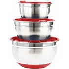 Stainless Steel Mixing Bowl Sets with Lids Non Slip Silicone Bottoms salad bowl