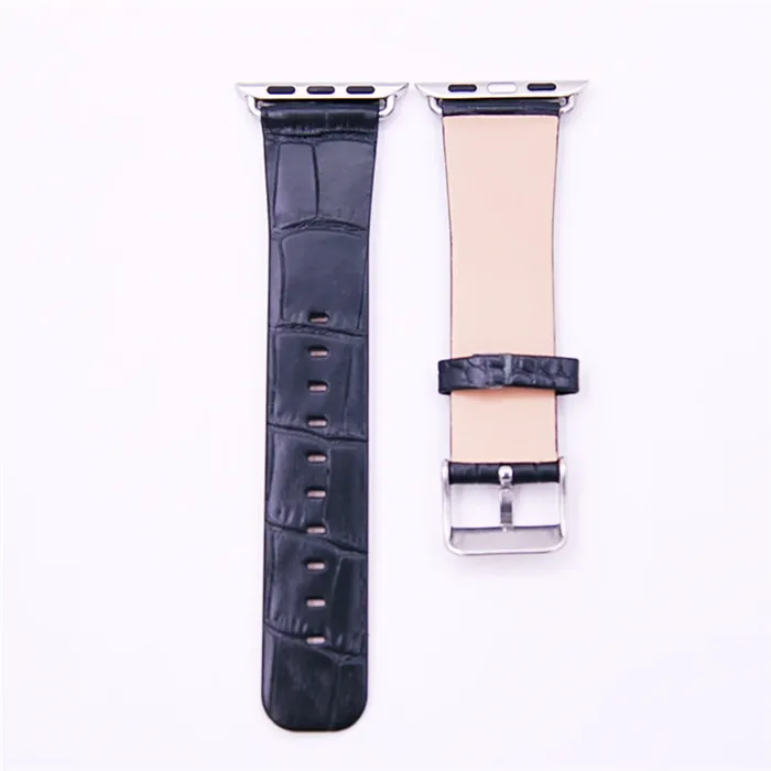 High Quality Embossed Crocodile Alligator for Apple Watch Leather Band OEM ODM_1
