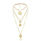 Fashion Vintage Style Multilayer Chain Necklace Anglel Queen Cameo Coin Dangle Persoanalized Necklace Jewelry for Women